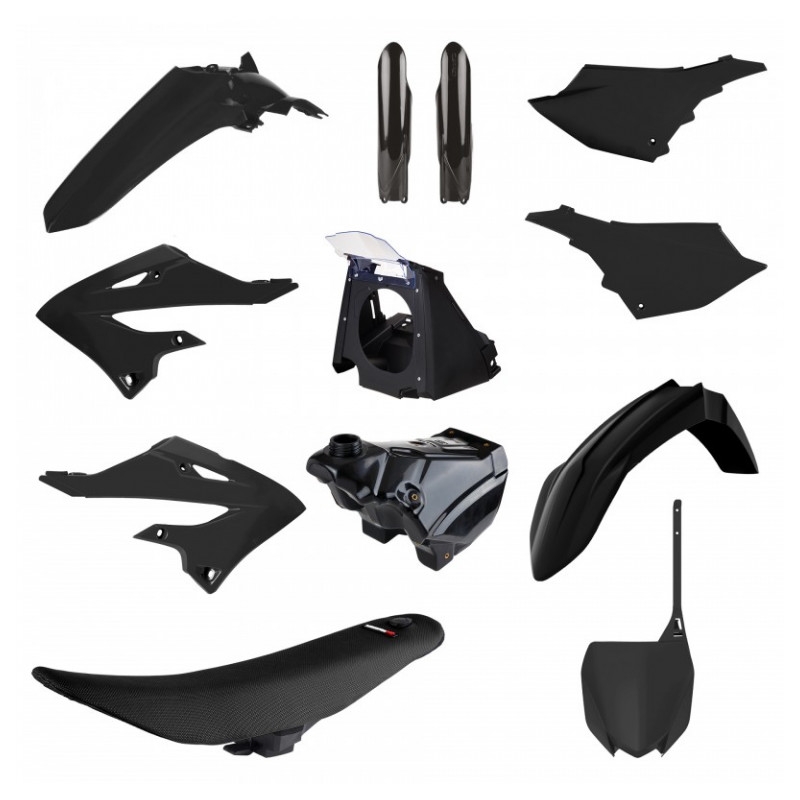 Kit plastice POLISPORT restyling Negru pentru YAMAHA YZ 125 2002-2021, YAMAHA YZ 250 2002-2021