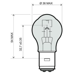 Lamp RMS 12V 45/40W BA20D - white