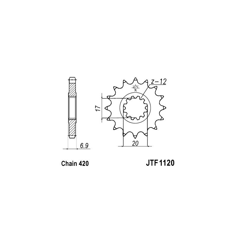Pinion fata JT 11T, 420
