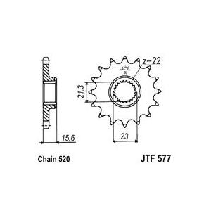 Pinion fata JT JTF 577-14 14T, 520