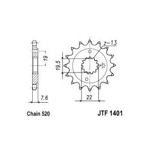Pinion fata JT JTF 1401-14 14T, 520
