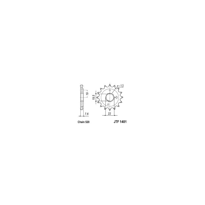 Pinion fata JT 14T, 520