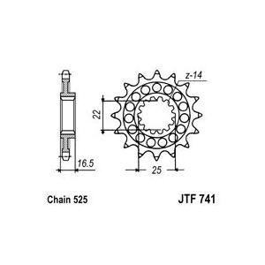 Pinion fata JT JTF 741-14 14T, 525