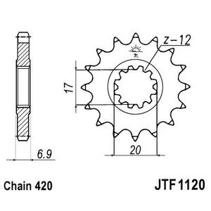 Pinion fata JT JTF 1120-13 13T, 420