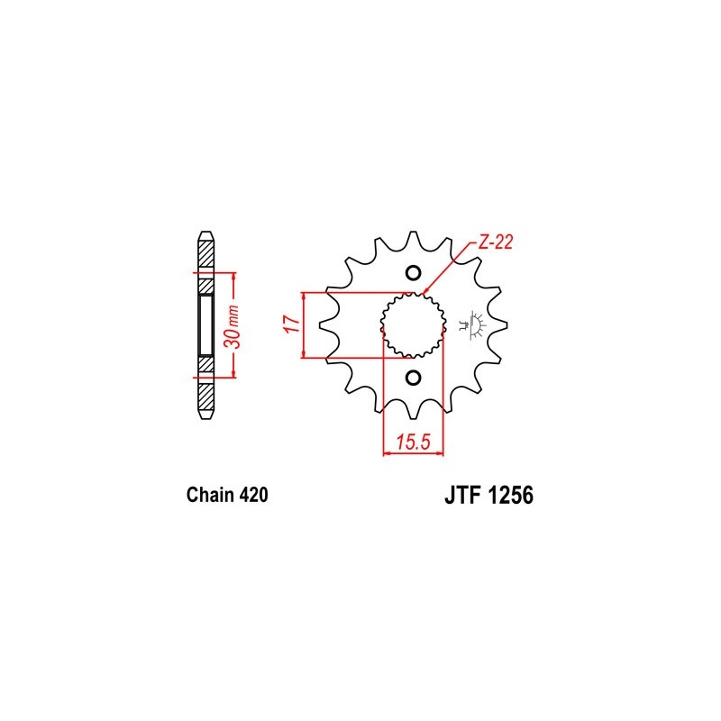 Pinion fata JT 14T, 420