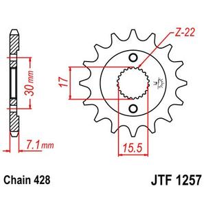 Pinion fata JT JTF 1257-14 14T, 428