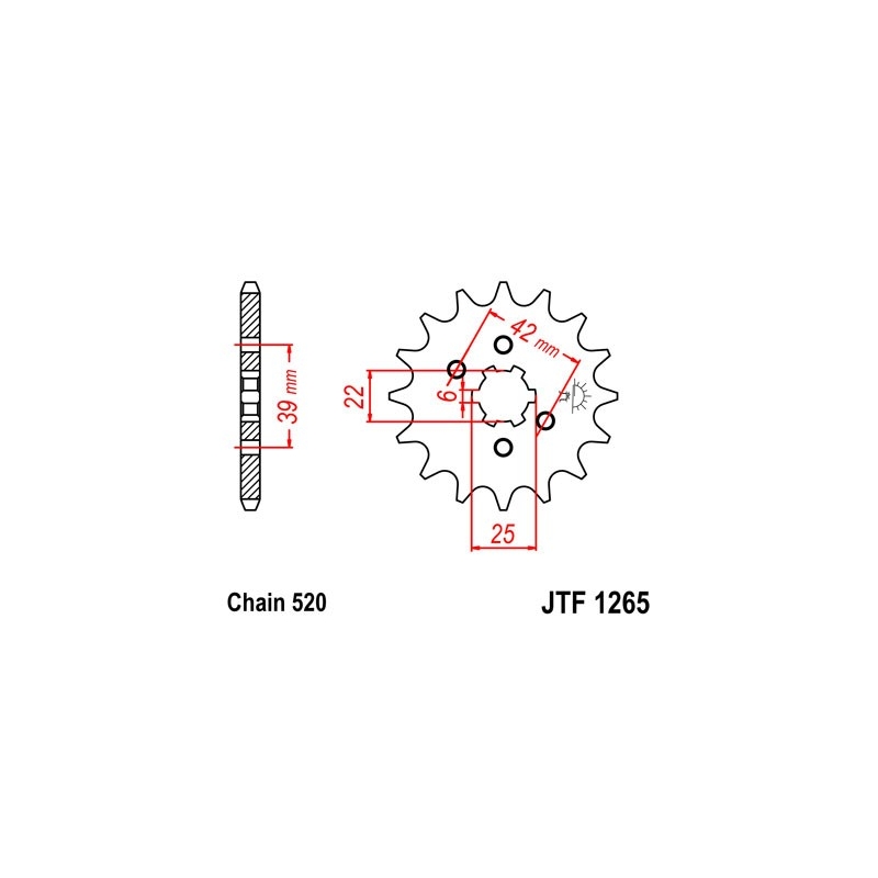 Pinion fata JT 12T, 520