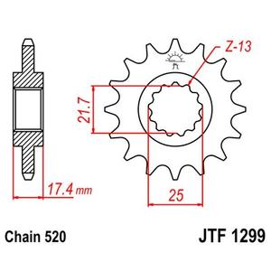 Pinion fata JT JTF 1299-14 14T, 520