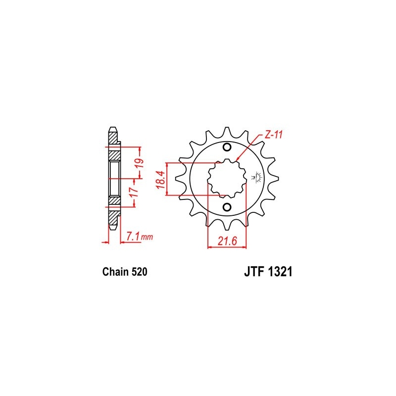 Pinion fata JT 12T, 520