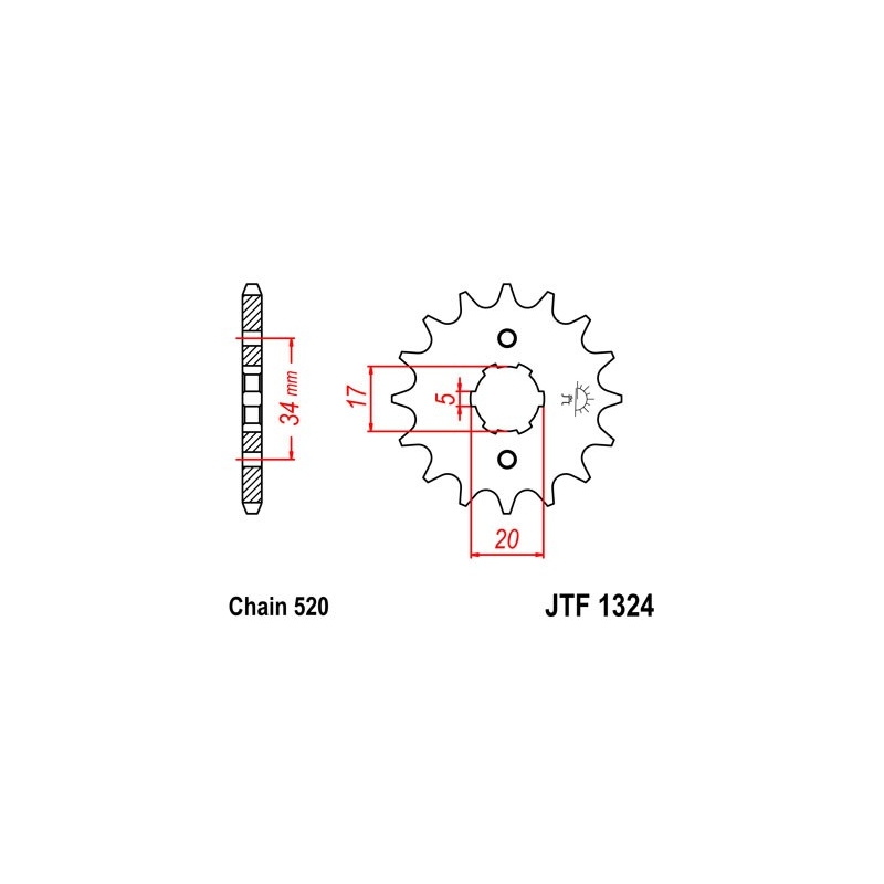 Pinion fata JT 11T, 520