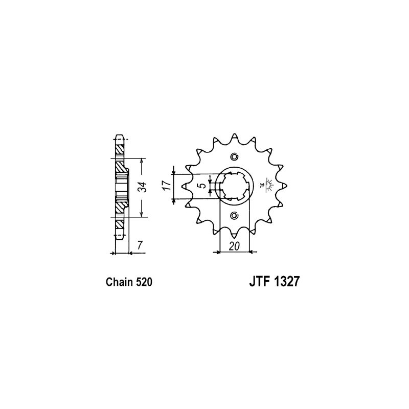 Pinion fata JT 15T, 520