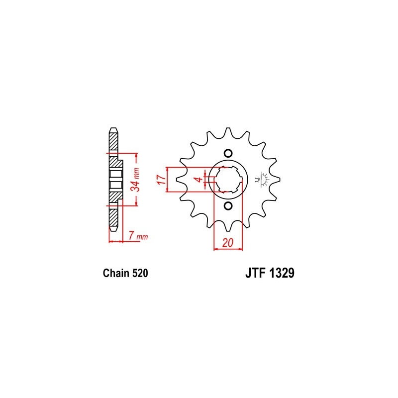 Pinion fata JT 12T, 520