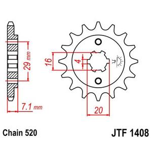 Pinion fata JT JTF 1408-15 15T, 520