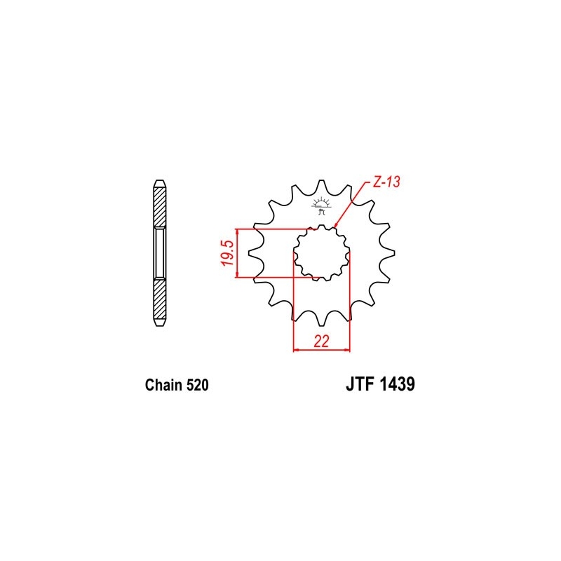 Pinion fata JT 14T, 520