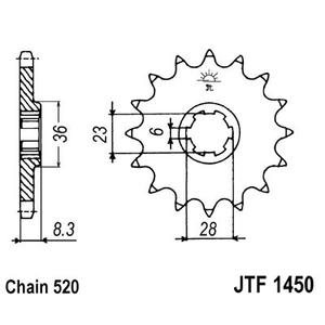 Pinion fata JT JTF 1450-13 13T, 520