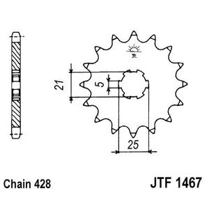 Pinion fata JT JTF 1467-13 13T, 428