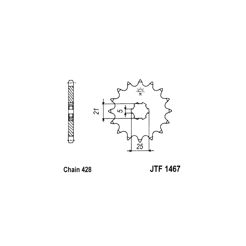 Pinion fata JT 13T, 428