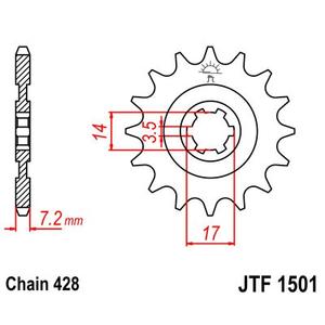 Pinion fata JT JTF 1501-12 12T, 428