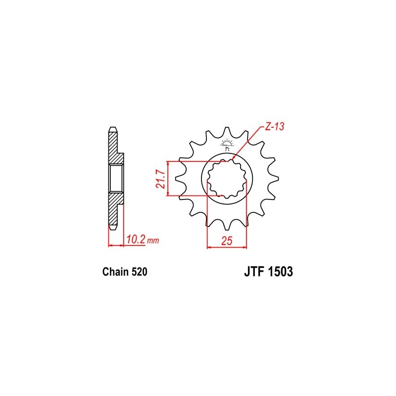 Pinion fata JT 12T, 520