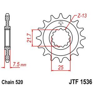 Pinion fata JT JTF 1536-14 14T, 520
