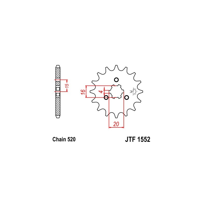Pinion fata JT 11T, 520