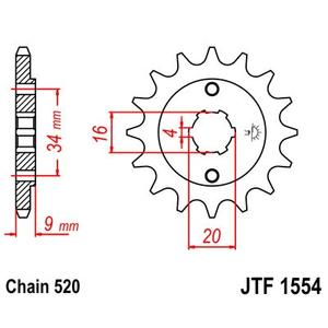 Pinion fata JT JTF 1554-12 12T, 520