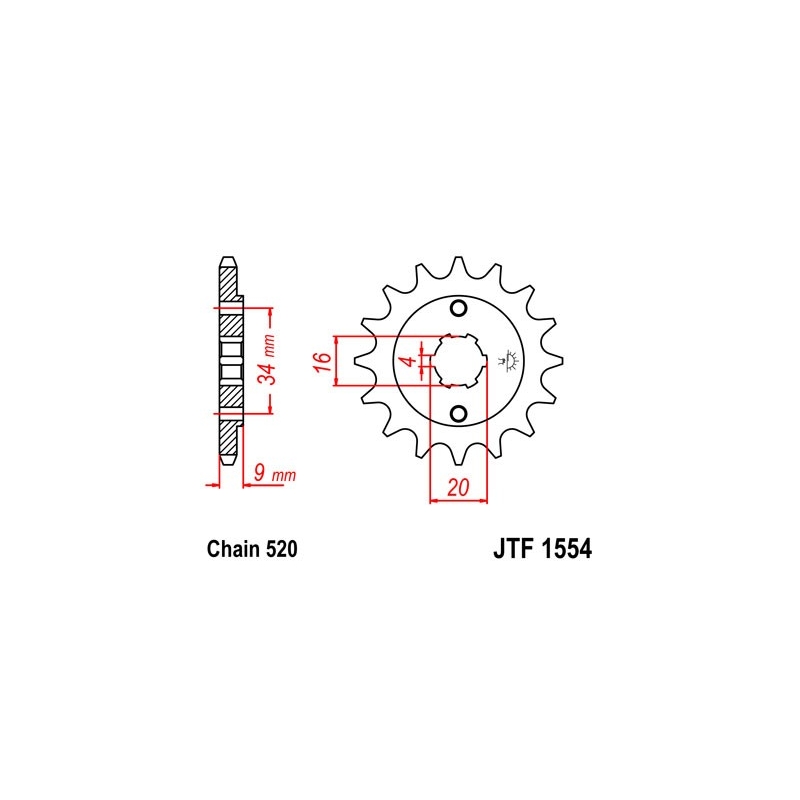 Pinion fata JT 12T, 520