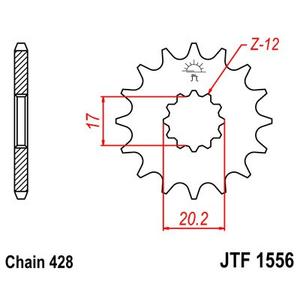 Pinion fata JT JTF 1556-12 12T, 428