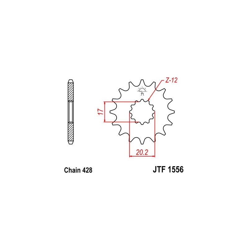 Pinion fata JT 12T, 428