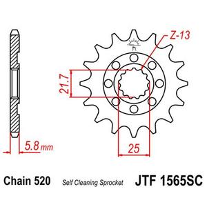 Pinion fata JT JTF 1565-14SC 14T, 520 Self Cleaning Lightweight
