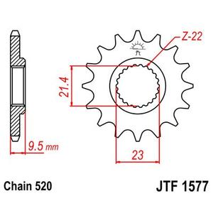 Pinion fata JT JTF 1577-15 15T, 520