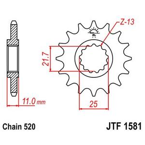 Pinion fata JT JTF 1581-13 13T, 520