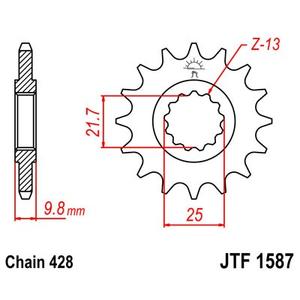 Pinion fata JT JTF 1587-19 19T, 428