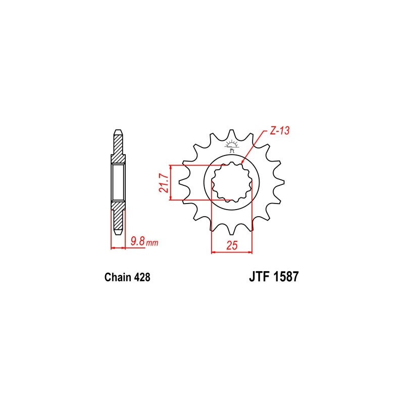 Pinion fata JT 19T, 428