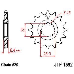 Pinion fata JT JTF 1592-13 13T, 520