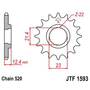 Pinion fata JT JTF 1593-14 14T, 520