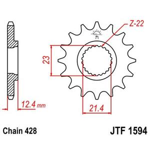 Pinion fata JT JTF 1594-15 15T, 428