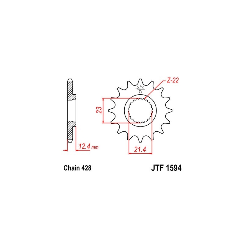 Pinion fata JT 15T, 428