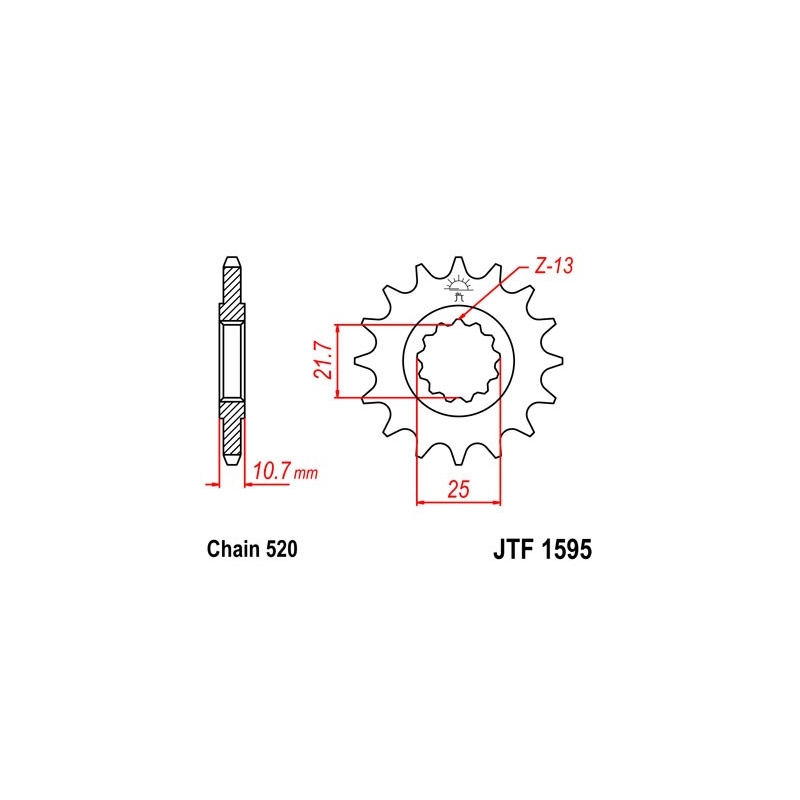 Pinion fata JT 16T, 520