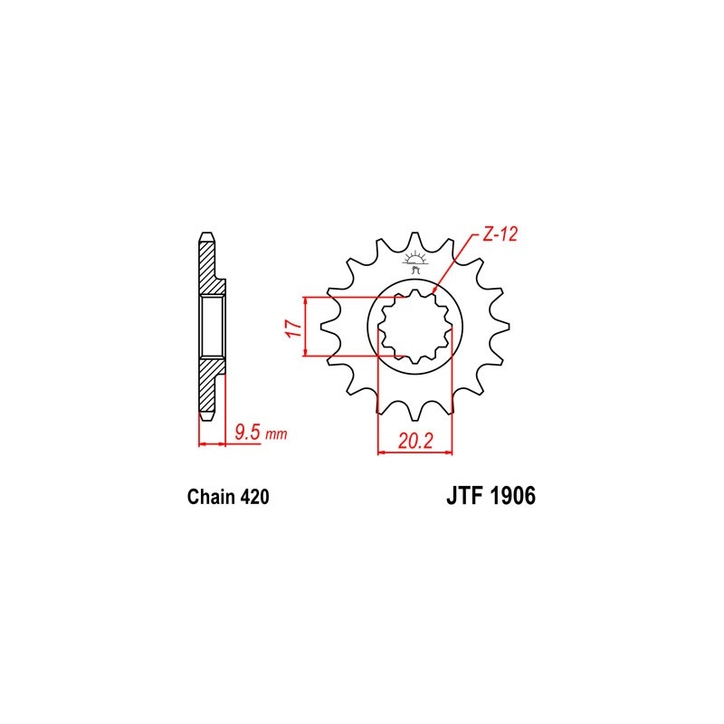 Pinion fata JT 12T, 420