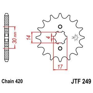 Pinion fata JT JTF 249-16 16T, 420