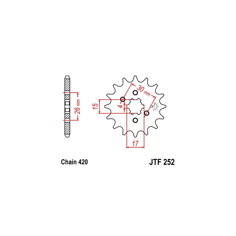 Pinion fata JT 12T, 420 lichidare