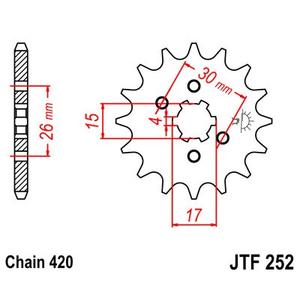 Pinion fata JT JTF 252-14 14T, 420