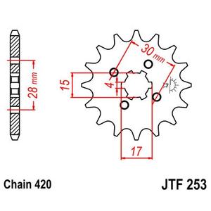 Pinion fata JT JTF 253-17 17T, 420