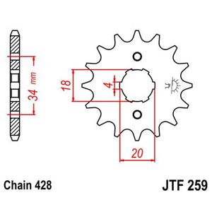 Pinion fata JT JTF 259-17 17T, 428