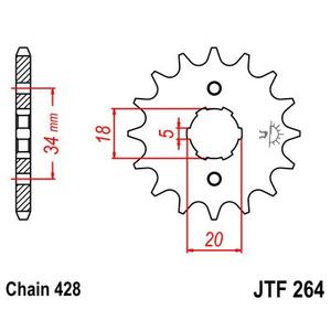 Pinion fata JT JTF 264-15 15T, 428