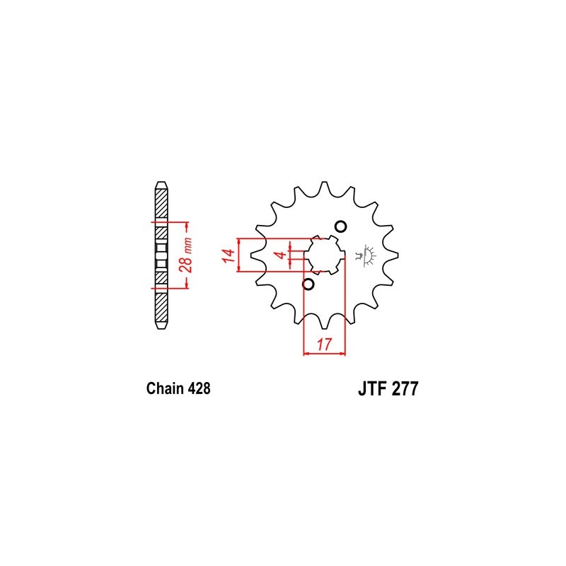 Pinion fata JT 13T, 428