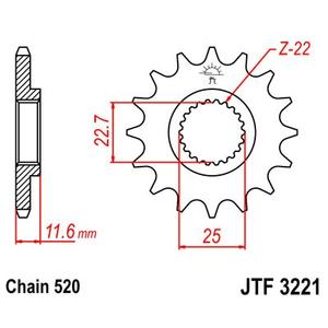 Pinion fata JT JTF 3221-11 11T, 520