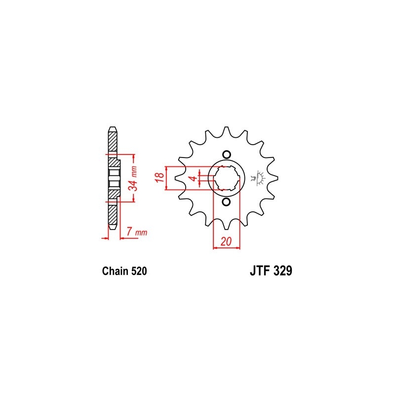 Pinion fata JT 12T, 520