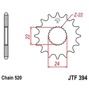Pinion fata JT JTF 394-15 15T, 520